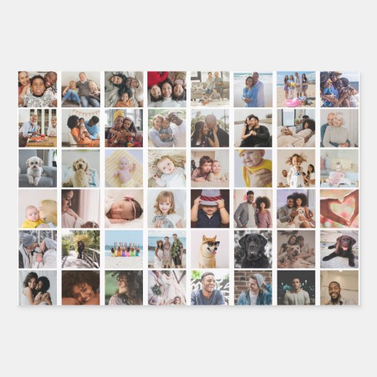 48 Foto Collage Template machen Ihren Spaß Geschenkpapier Set (Vorderseite 2)