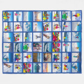 48 Foto-Raster-Collage Dunkelblau Fleecedecke (Vorderseite (Horizontal))