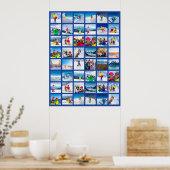 48 Foto-Raster-Collage Dunkelblau Poster (Küche)