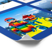 48 Foto-Raster-Collage Dunkelblau Poster (Ecke)