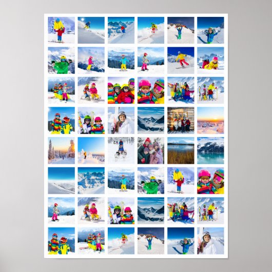 48 Foto-Raster-Collage Poster (Vorne)