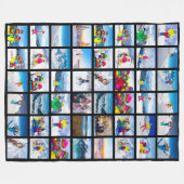 48 Foto-Raster-Collage Schwarz Fleecedecke (Vorderseite (Horizontal))