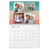 48 Foto - Retro Stripe Farbenfrohe Familie Kalender (Feb 2026)