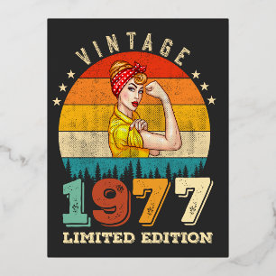 48. Geburtstag 1977 Vintage 48. Geburtstagsfeier F Folien Feiertagspostkarte