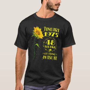 48. Geburtstag 48 Jahre Alte Sonnenblume Geboren J T-Shirt