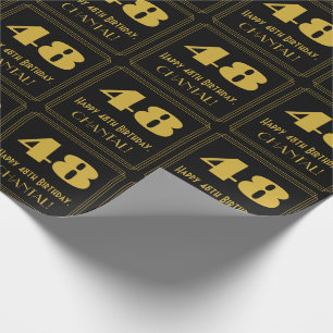 48. Geburtstag – Art Deco inspiriertes Aussehen "4 Geschenkpapier