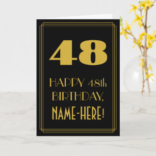 48. Geburtstag – Art Deco inspiriertes Aussehen "4 Karte