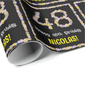 48. Geburtstag: Blumennummer, Individuelle Name, B Geschenkpapier (Rolleneckpunkt)