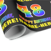 48. Geburtstag: Bold, Fun, Simple, Rainbow 48 Geschenkpapier (Rolleneckpunkt)