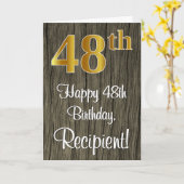 48. Geburtstag: Elegante Imitate Gold Look #, Imit Karte (Gelbe Blume)