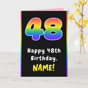 48. Geburtstag: Farbiger Regenbogen # 48, Individu Karte