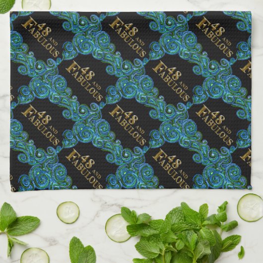 48. Geburtstag Geschirrtuch (Gefaltet)