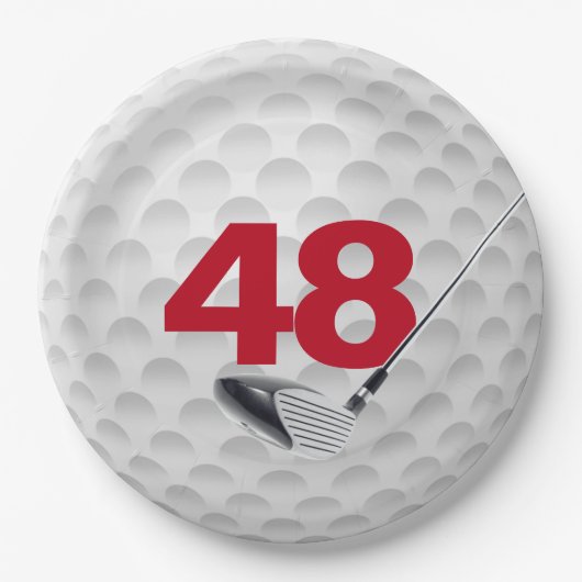 48. Geburtstag Golf Ball Design Paper Plate Pappteller (Vorderseite)