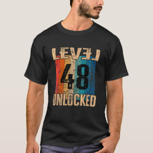 48. Geburtstag Level freigeschaltet Vintage Retro T-Shirt