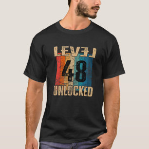 48. Geburtstag Level freigeschaltet Vintage Retro T-Shirt