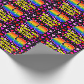 48. Geburtstag: Loving Hearts Pattern, Regenbogen Geschenkpapier (Ecke)
