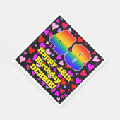 48. Geburtstag: Loving Hearts Pattern, Regenbogen  Serviette (Ecke)