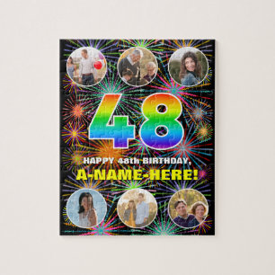 48. Geburtstag: Lustiger Regenbogen #, Benutzerdef Puzzle