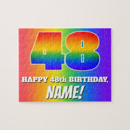 48. Geburtstag — mehrfarbiges Regenbogenmuster "48 Puzzle