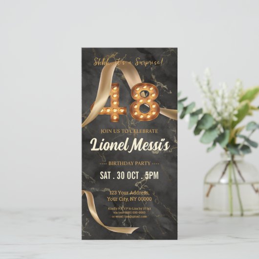 48. Geburtstag Mobile Einladung (Stehend Vorderseite)