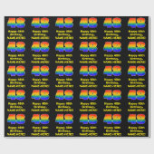 48. Geburtstag: Spaß, farbenfroher Regenbogen Insp Geschenkpapier (Flach)
