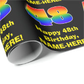 48. Geburtstag: Spaß, farbenfroher Regenbogen Insp Geschenkpapier (Rolleneckpunkt)