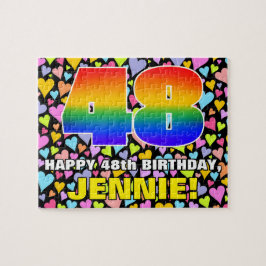 48. Geburtstag — Spaß, liebevolle Herzformen + "48 Puzzle