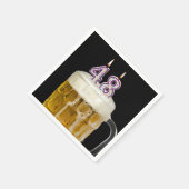 48. Geburtstagsbär auf schwarz Serviette (Ecke)