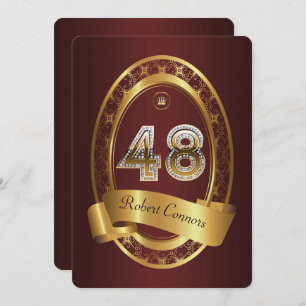 48. Geburtstagsfrau, elegante Farbe Einladung