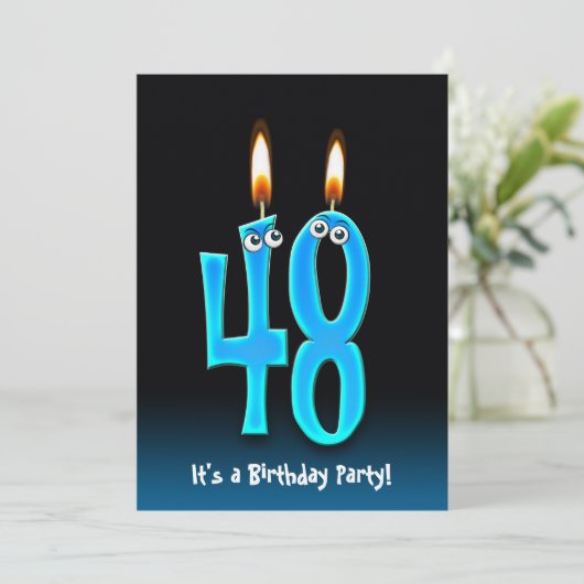 48. Geburtstagsparty Einladung (Stehend Vorderseite)