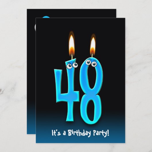 48. Geburtstagsparty Einladung (Vorne/Hinten)