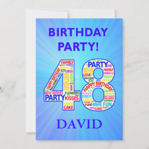 48. Geburtstagsparty Einladung einen Namen hinzufü