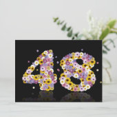 48. Geburtstagsparty mit Blumenbriefen Einladung (Stehend Vorderseite)