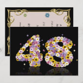 48. Geburtstagsparty mit Blumenbriefen Einladung (Vorne/Hinten)