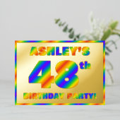 48. Geburtstagsparty — Spaß, Regenbogenspektrum "4 Folieneinladung (Stehend vorne)