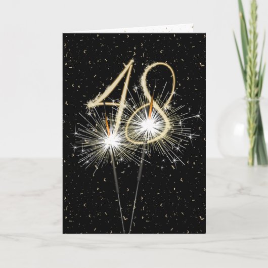 48. Hochzeitstag Sparkler Karte (Vorderseite)