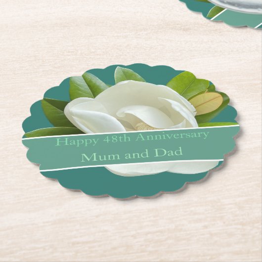 48. Hochzeitstag Untersetzer (angewinkelt)