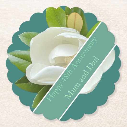 48. Hochzeitstag Untersetzer (Vorderseite)