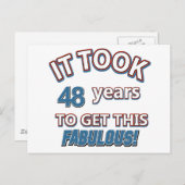 48. Jahr Geburtstagsdesigns Postkarte (Vorne/Hinten)