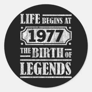 48 Jahre alt 1977 Geburt einer Legende 48. Geburts Runder Aufkleber