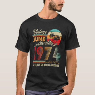 48 Jahre alt 48. Geburtstag Dekoration Juni 1974 T-Shirt
