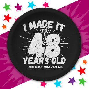 48 Jahre alt Sarcastic Meme Funny 48. Geburtstag Pappteller