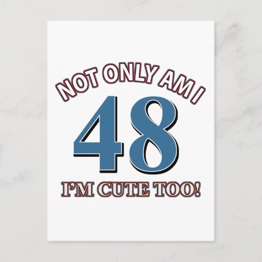 48 Jahre Alte Geburtstagsdesigns Postkarte (Vorderseite)