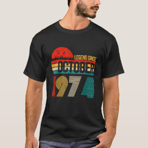 48 Jahre alte Legende seit Oktober 1974 48. Geburt T-Shirt