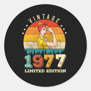 48 Jahre alter Tag 1977 Vintag 48. Geburtstag Runder Aufkleber