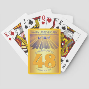 48 Jahre   Golden Ray 12-Schritte CUSTOM NAME Spielkarten