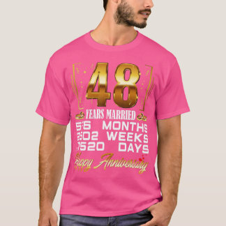 48 Jahre Verheiratet Witz 48. Hochzeitstag T-Shirt