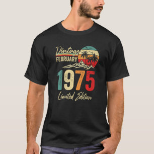 48 Jahre Vintager Februar 1975 48. Geburtstag T-Shirt