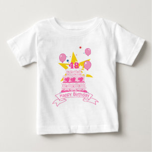 48-jähriger Geburtstagskuchen Baby T-shirt