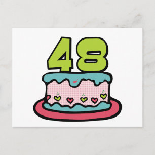 48-jähriger Geburtstagskuchen Postkarte